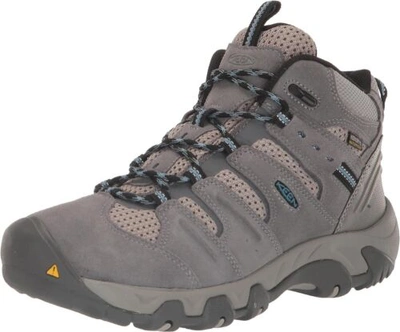 Pre-owned Keen Women's Headout Mid Height Waterproof All Terrain Hiking Boots In Steel Grey/blue Heaven