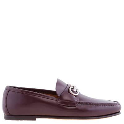 Pre-owned Ferragamo Salvatore  Galileo Gancini Ornament Slip-on Loafers In Purple