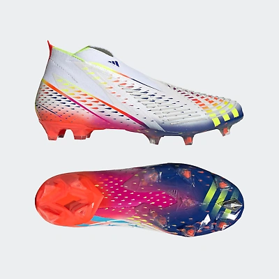 Pre-owned Adidas Originals Adidas Men's Predator Edge+ Cleats Cleat - White/yellow/blue In Multi