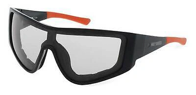 Pre-owned Harley-davidson Mens Edgy Shield Photochromic Sunglasses, Black & Orange Frames In Yellow