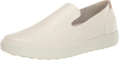 Pre-owned Ecco Women's Soft 7 Slip On Sneaker In White/powder