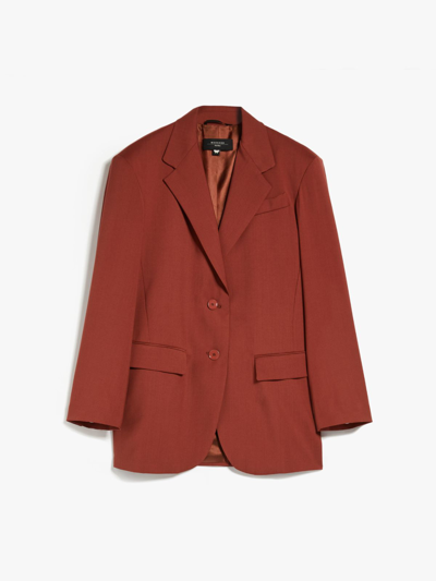 Maxmara Weekend Wollen Cloth Blazer Rust In Red