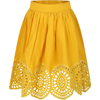 Stella Mccartney Broderie Anglaise Skater Skirt In Yellow