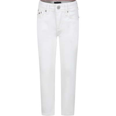 Tommy Hilfiger Kids' White Casual Trousers For Boy
