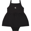 CALVIN KLEIN CASUAL BLACK DRESS FOR BABY GIRL WITH LOGO