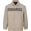 DSQUARED2 BEIGE JACKET FOR BOY WITH LOGO