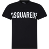 DSQUARED2 BLACK T-SHIRT FOR BOY WITH LOGO