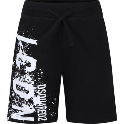 Dsquared2 Kids' Black Sport Shorts For Boy