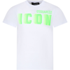 DSQUARED2 WHITE T-SHIRT FOR BOY WITH LOGO