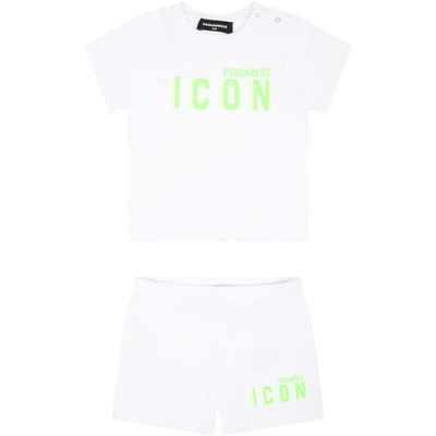 Dsquared2 White Tracksuit For Baby Boy With Logo