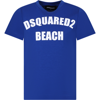 DSQUARED2 BLUE T-SHIRT FOR BOY WITH LOGO