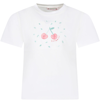 BONPOINT WHITE T-SHIRT FOR GIRL WITH ICONIC CHERRIES
