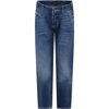 Armani Collezioni Denim Jeans For Boy With Logo In Denim