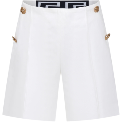 Versace Kids' White Elegant Shorts For Girl