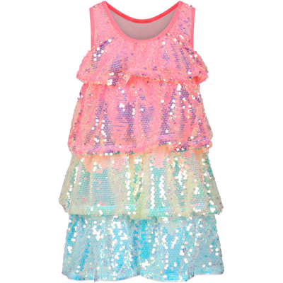 Billieblush Kids' Multicolor Elegant Dress For Girl With Sequins