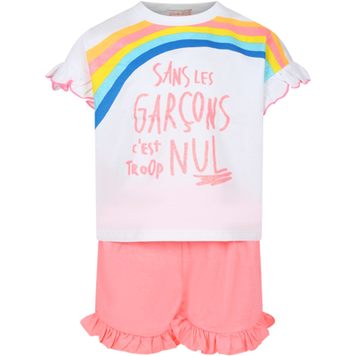 Billieblush Kids' Multicolor Sports Suit For Girl With Rainbow