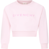 GIVENCHY PINK SWEATSHIRT FOR GIRL WITH LOGO