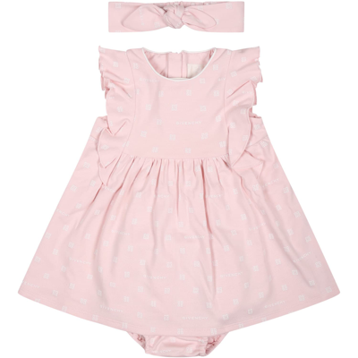 Givenchy Pink Set For Baby Girl With All-over 4g