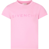GIVENCHY PINK T-SHIRT FOR GIRL WITH LOGO