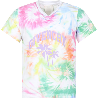 Givenchy Kids' Logo-print Tie-dye T-shirt In Multicolor