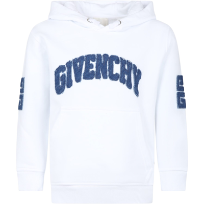 Givenchy Kids' White Sweatshirt For Boy With Logo In Bianco