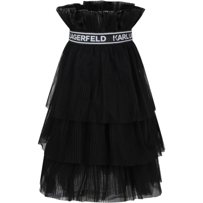 Karl Lagerfeld Kids' Ceremonie 分层式薄纱半身裙 In Black