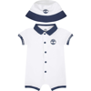 TIMBERLAND WHITE ROMPER FOR BABY BOY WITH LOGO