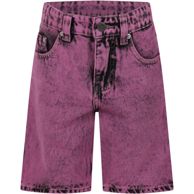 Molo Kids' Casual Art Fuchsia Shorts For Girl