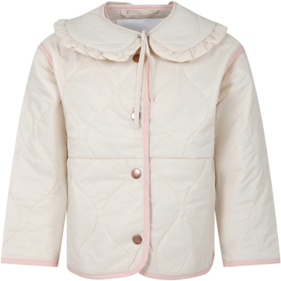 Molo Kids' Ivory Down Jacket For Girl