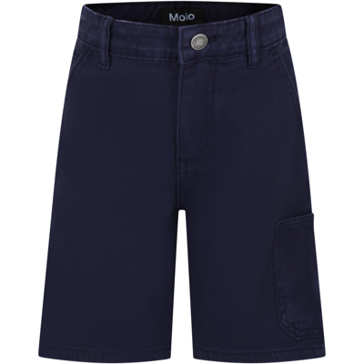 Molo Kids' Casual Archie Blue Shorts For Boy