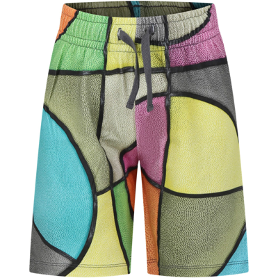 Molo Kids' Multicolor Alim Sport Shorts For Boy With Graphic Print