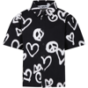 MOLO BLACK SHIRT FOR BOY WITH WHITE HEARTS
