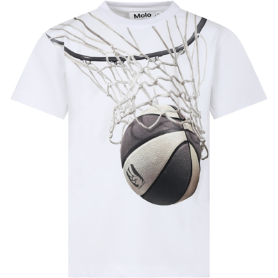 Molo Kids' White Riley T-shirt For Boy