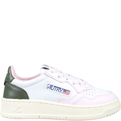 Autry Medalist Low-top Sneakers For Kids In Bianco