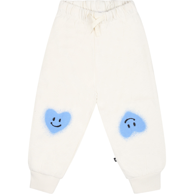 Molo White Sports Trousers For Baby Girl