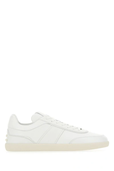 TOD'S TOD'S MAN WHITE LEATHER TABS SNEAKERS