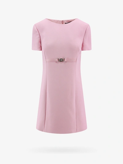 Versace Embellished Crepe Mini Dress In Pink