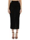 Dolce & Gabbana Stretchy Pencil Skirt With Monogram In Black