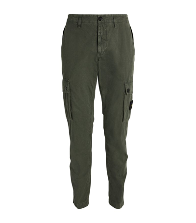 Stone Island Cotton-blend Cargo Trousers In Musk