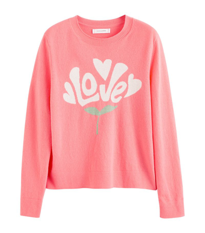 Chinti & Parker Wool-cashmere Bloom Love Sweater In Pink