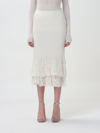 Bottega Veneta Ribbed Pleated Cotton-blend Midi Skirt In White