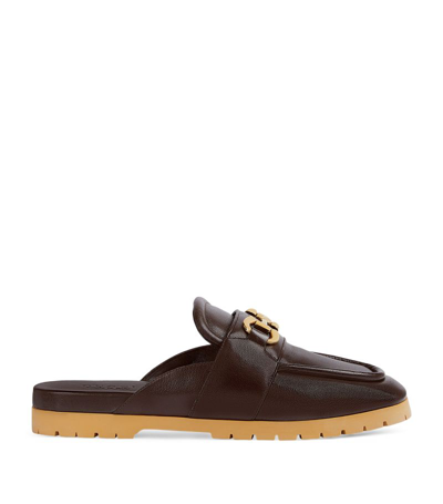 Gucci Leather Lug-sole Horsebit Loafers In Brown