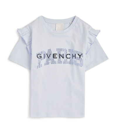 Givenchy Kids Crystal-logo T-shirt (4-12 Years) In Blue