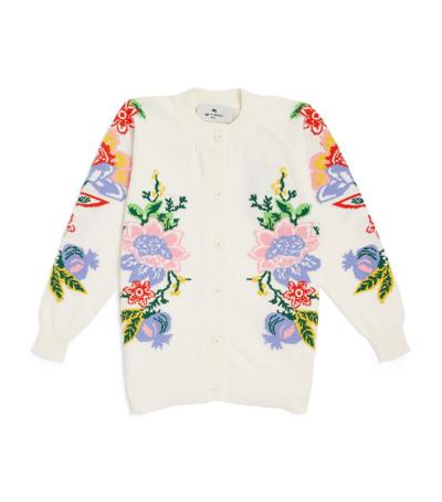 Etro Kids Cotton Floral Cardigan (6-16 Years) In Multi