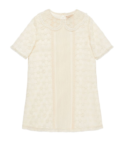 Gucci Kids' Tulle Embroidered Dress (4-12 Years) In Neutrals