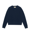 GUCCI CASHMERE EMBROIDERED-LOGO SWEATER