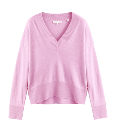 Chinti & Parker Wool-cashmere V-neck Sweater In Pink