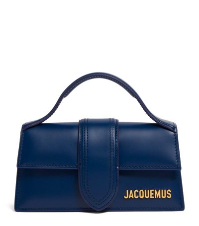 Jacquemus Leather Le Bambino Top-handle Bag In Navy