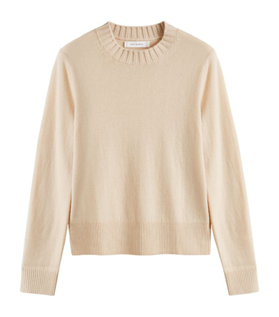 Chinti & Parker Wool-cashmere Cropped Sporty Sweater In Neutrals