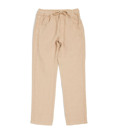 Il Gufo Kids' Linen Drawstring Trousers (3-12 Years) In Neutral